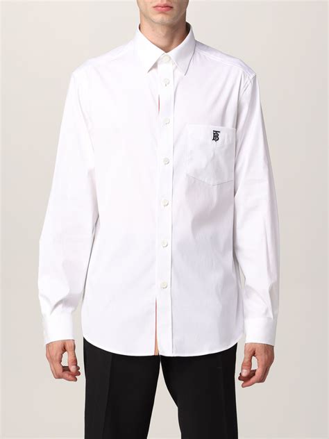 men's burberry shirt white|burberry men's cotton shirt.